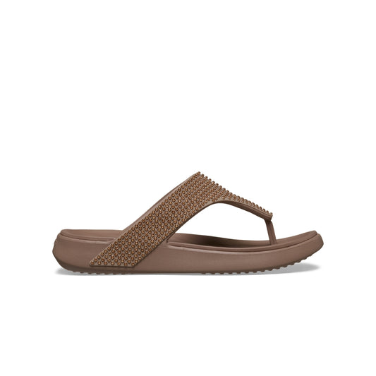 Dép Xỏ Ngón Nữ Crocs Getaway Gems Triangle - Latte