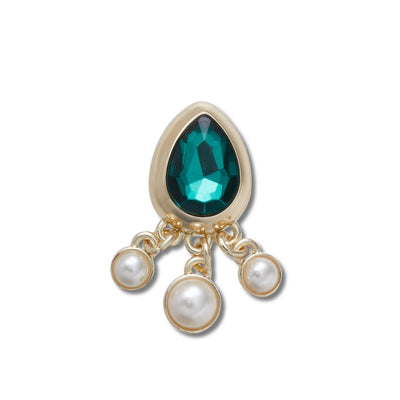 Jibbitz™ Charm Emerald Tear Drop With Pearls