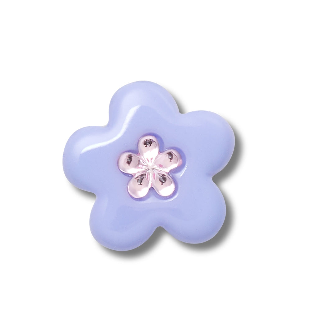 Jibbitz™ Charm Purple Flower with Pink Gem