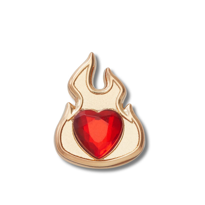 Jibbitz™ Charm Gold Flame With Ruby Heart - Crocs™ Việt Nam