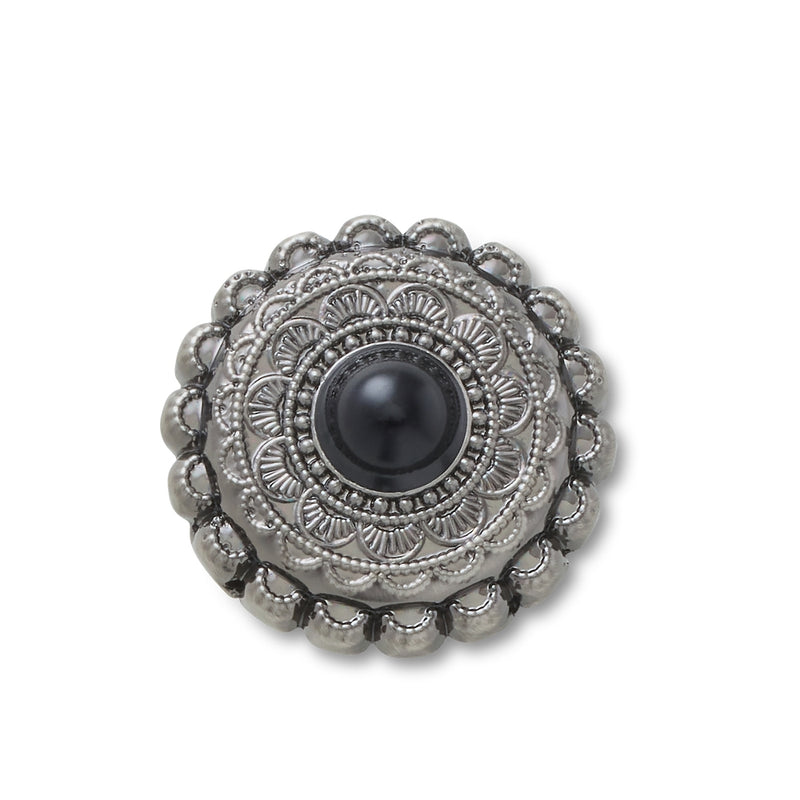 Jibbitz™ Charm Silver and Black Emblem