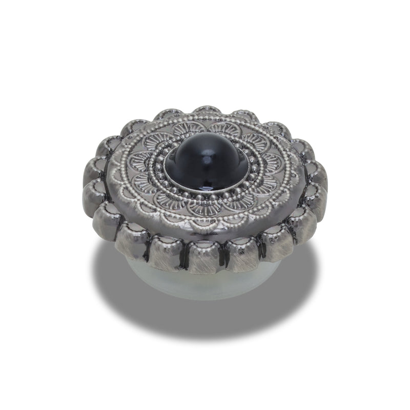 Jibbitz™ Charm Silver and Black Emblem