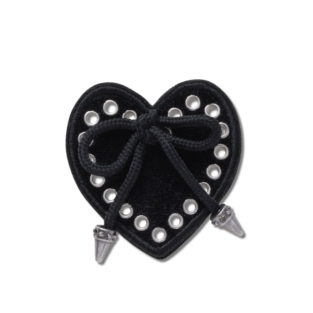 Jibbitz™ Charm Black Heart With Bow