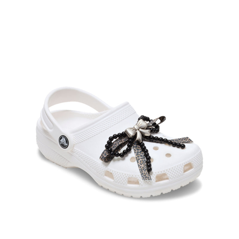 Jibbitz™ Charm Silver Cheetah Bow