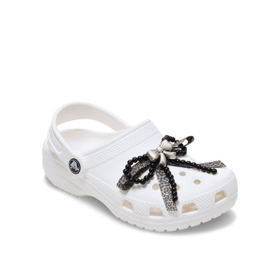 Jibbitz™ Charm Silver Cheetah Bow