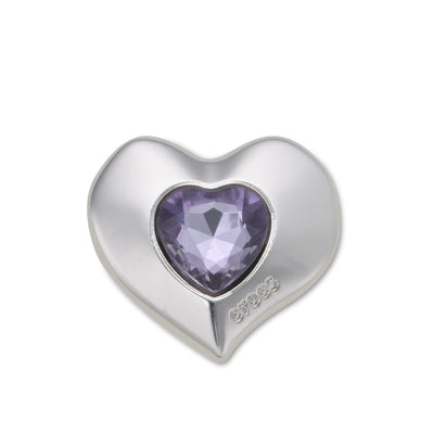Jibbitz™ Charm Silver and Purple SMT Gem Heart
