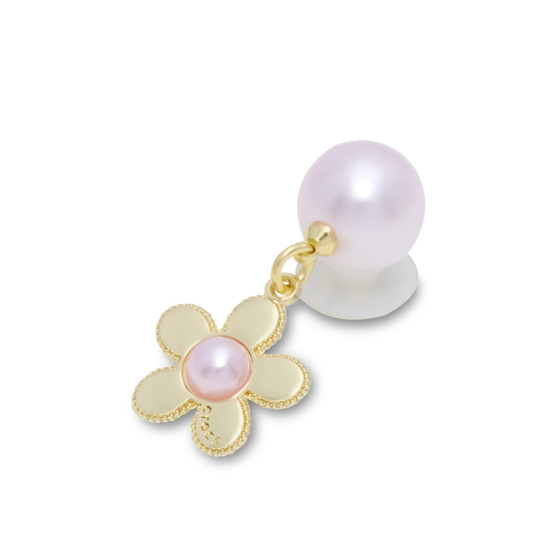 Jibbitz™ Charm Pink Pearl and Gold Flower