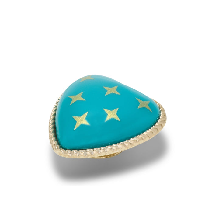 Jibbitz™ Charm Turquoise and Gold Heart - Crocs™ Việt Nam