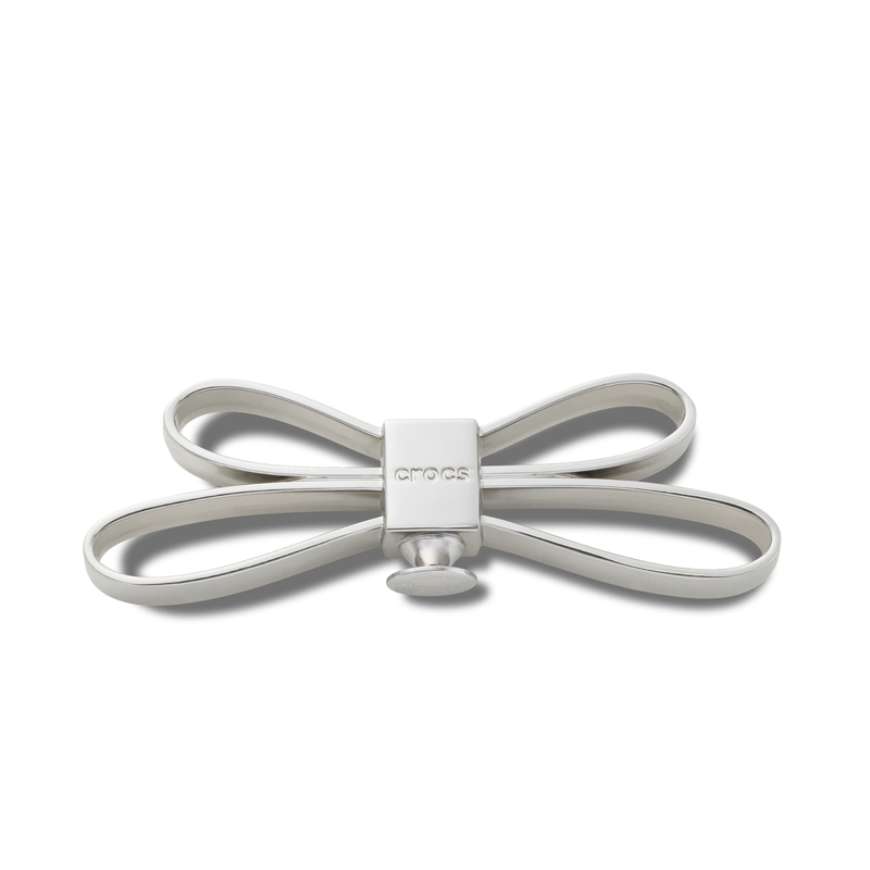 Jibbitz™ Charm Mega Silver 3D Bow