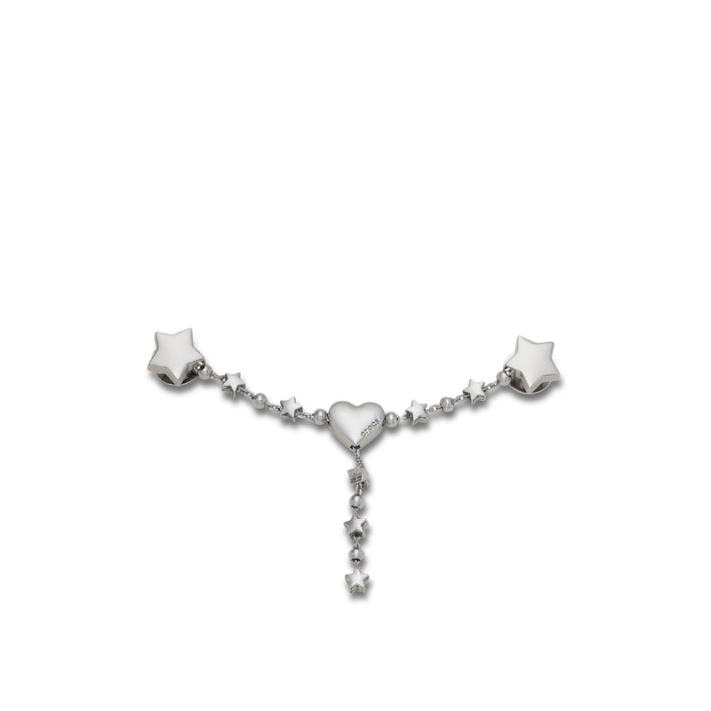 Jibbitz™ Charm Silver Star and Heart Chain