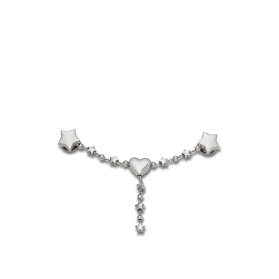 Jibbitz™ Charm Silver Star and Heart Chain