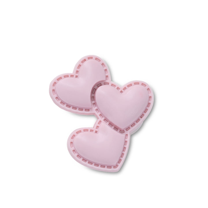 Jibbitz™ Charm Triple Pink Metallic Heart