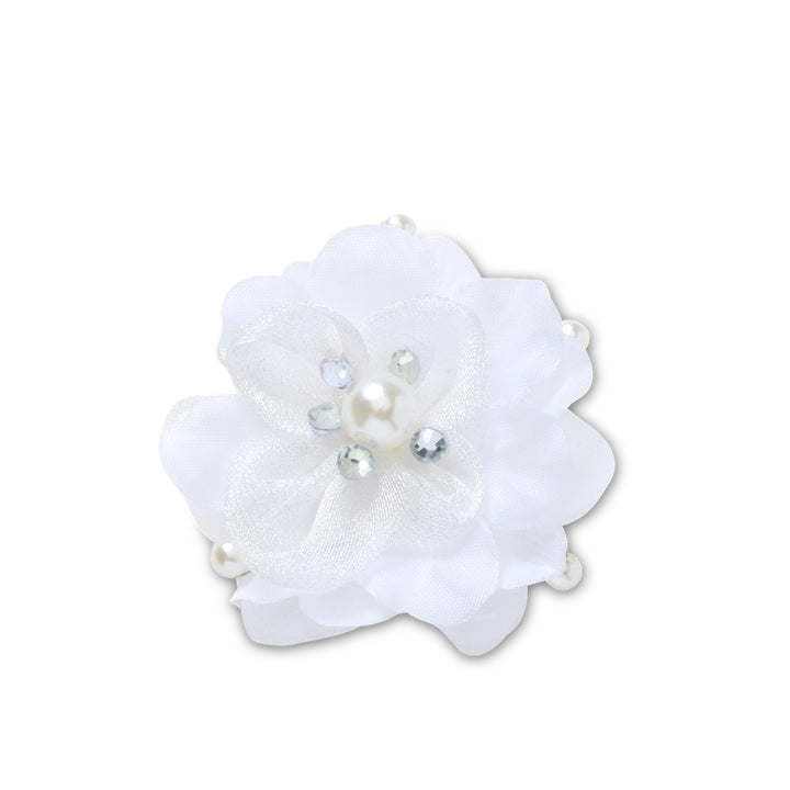 Jibbitz™ Charm White Flower With Gems