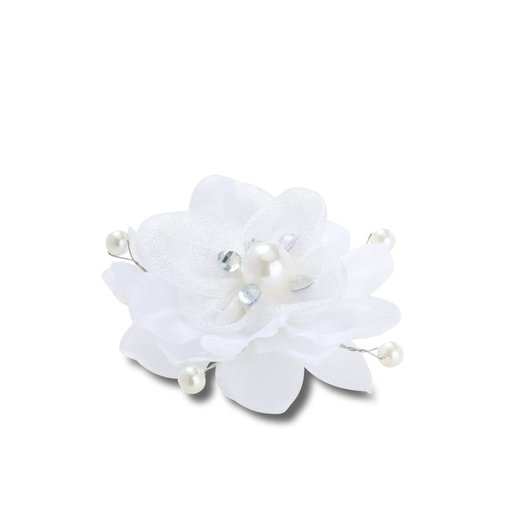 Jibbitz™ Charm White Flower With Gems