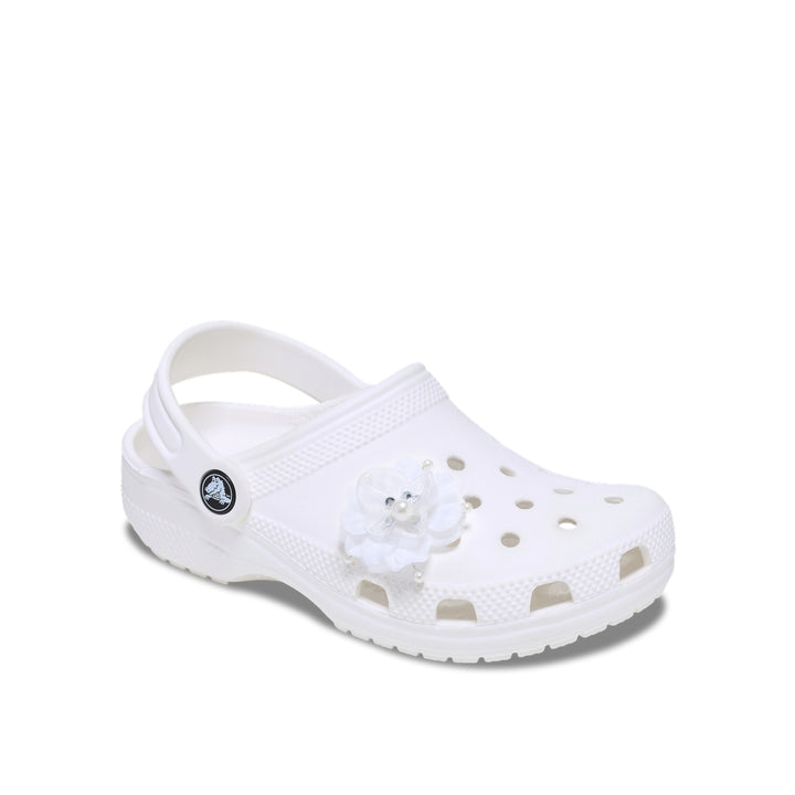 Jibbitz™ Charm White Flower With Gems