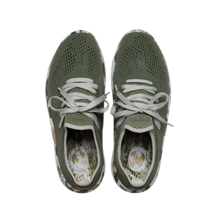 Giày Thời Trang Nam Crocs Literide 360 Marbled Pacer - Army Green