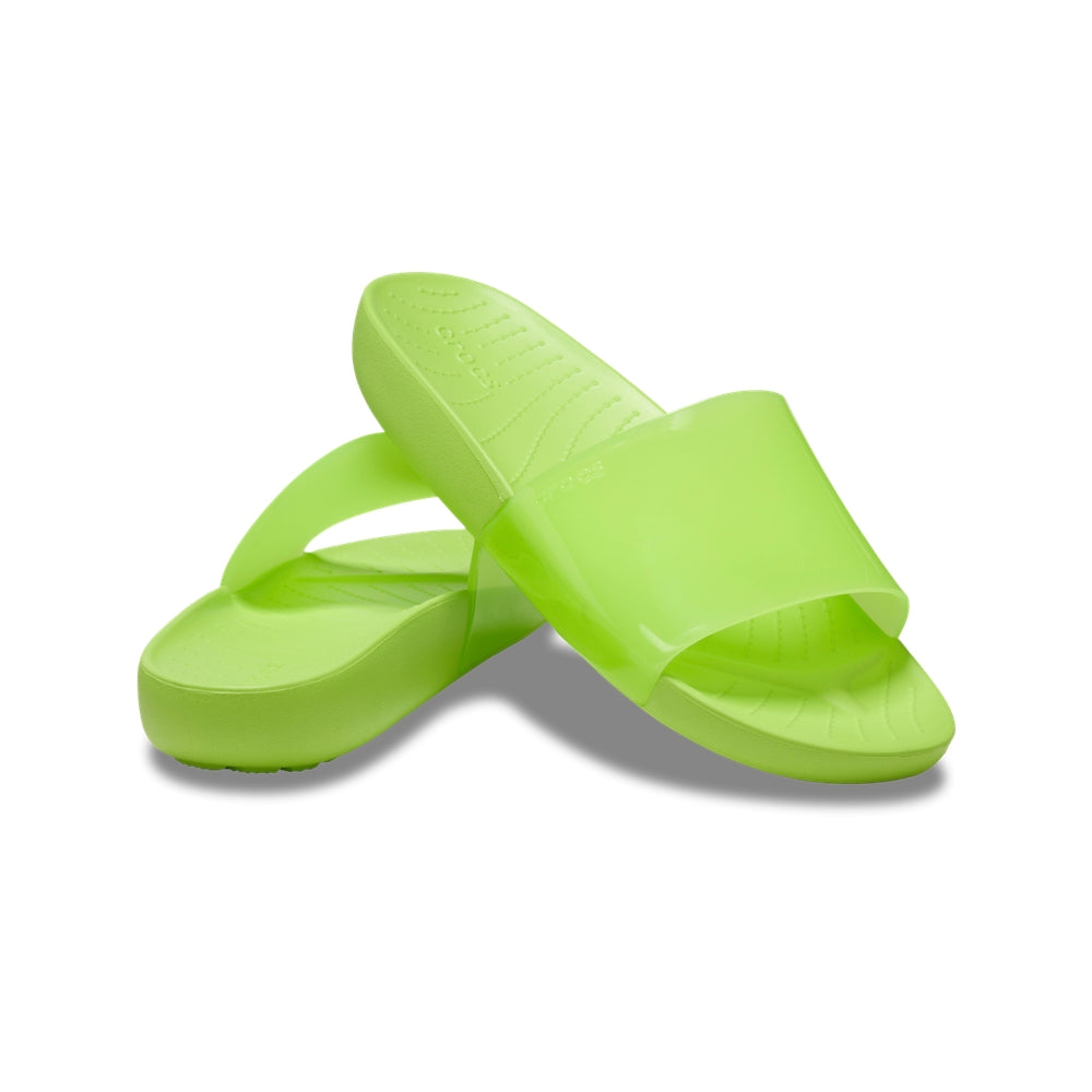 Dép Quai Ngang Nữ Crocs Splash Glossy - Limeade