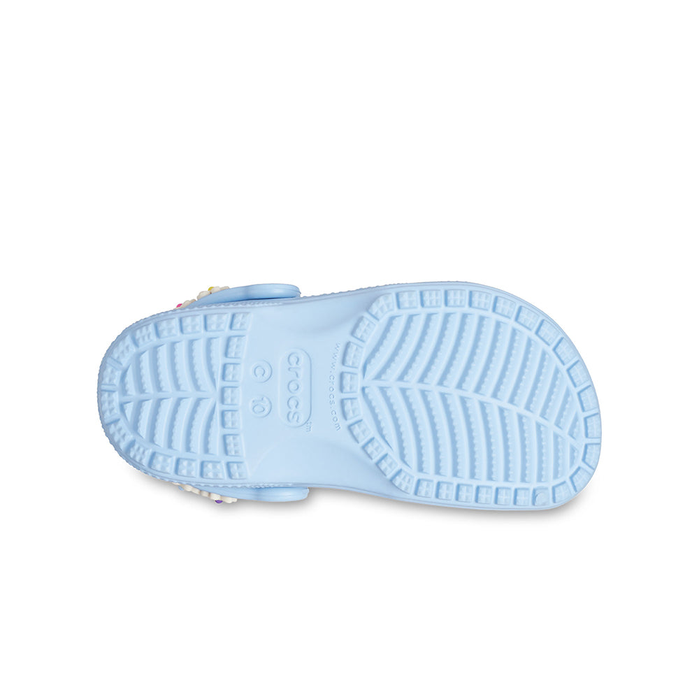Giày Clog Trẻ Em Crocs Toddler Classic Daisy Chain Blue Calcite