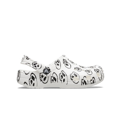 Giày Clog Trẻ Em Crocs Classic Skull Print - White