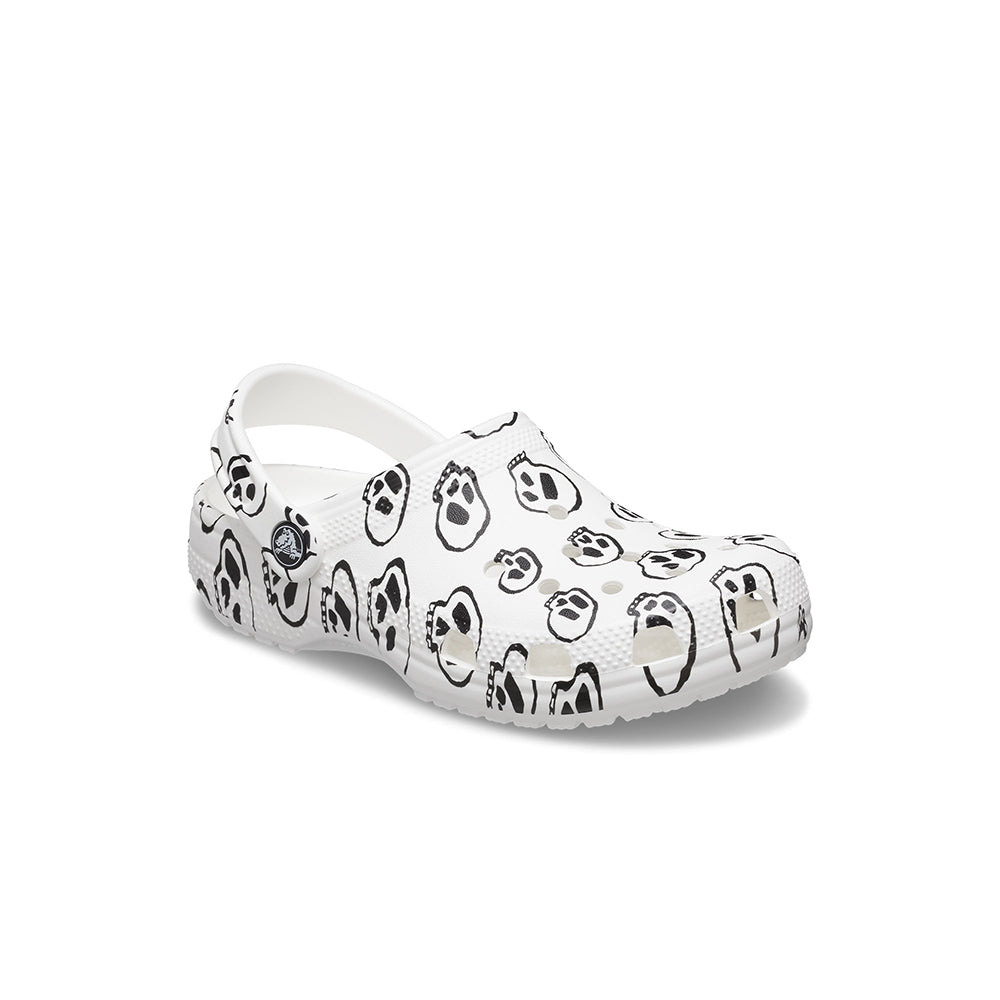 Giày Clog Trẻ Em Crocs Classic Skull Print - White