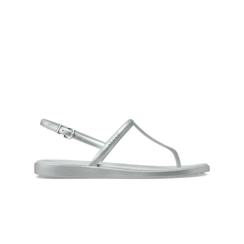 Dép Xỏ Ngón Nữ Crocs Miami Metallic Thong - Silver