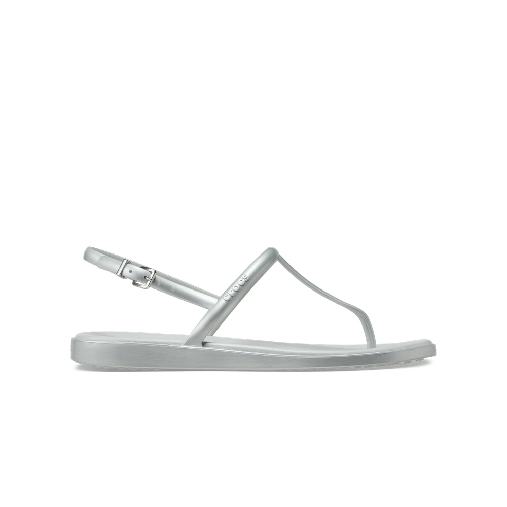 Dép Xỏ Ngón Nữ Crocs Miami Metallic Thong - Silver