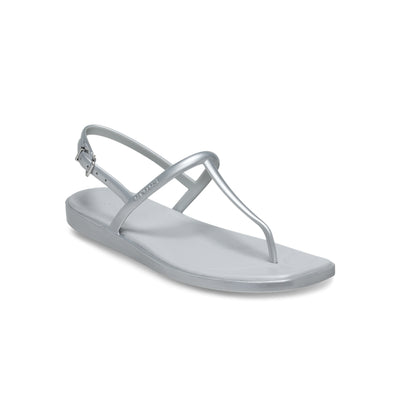 Dép Xỏ Ngón Nữ Crocs Miami Metallic Thong - Silver