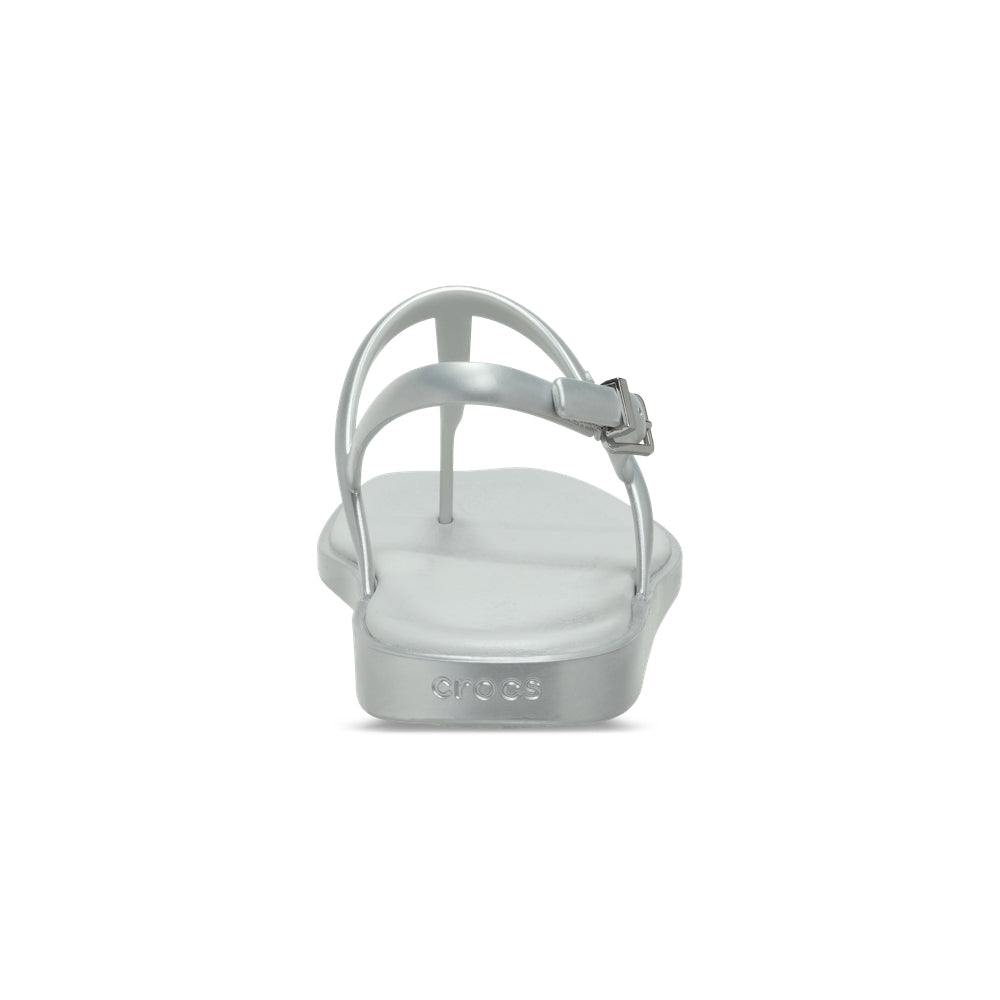 Dép Xỏ Ngón Nữ Crocs Miami Metallic Thong - Silver