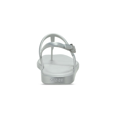 Dép Xỏ Ngón Nữ Crocs Miami Metallic Thong - Silver