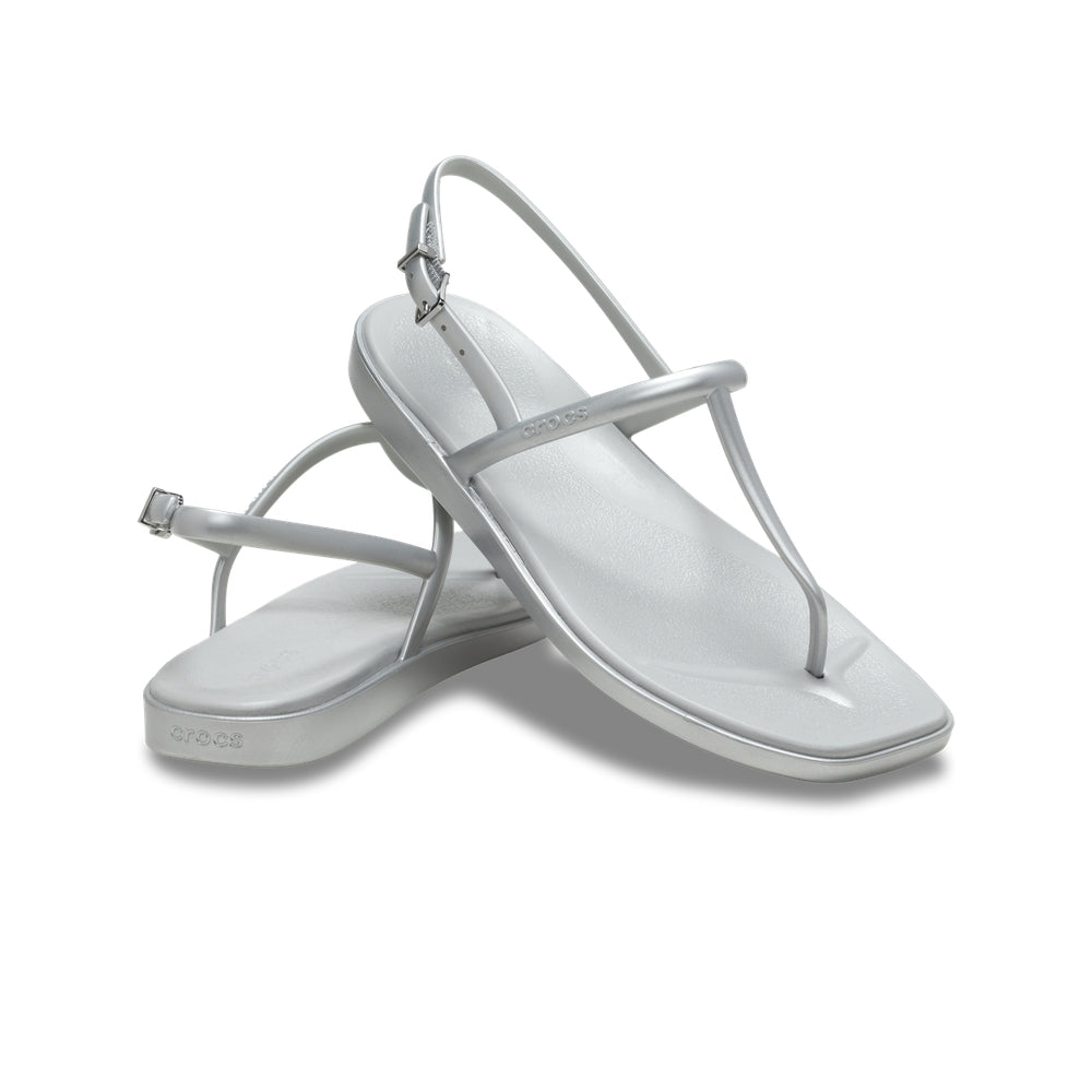 Dép Xỏ Ngón Nữ Crocs Miami Metallic Thong - Silver