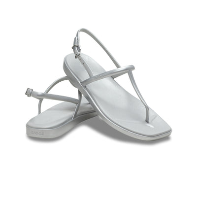Dép Xỏ Ngón Nữ Crocs Miami Metallic Thong - Silver