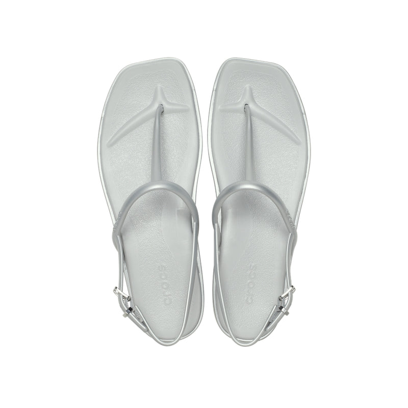 Dép Xỏ Ngón Nữ Crocs Miami Metallic Thong - Silver