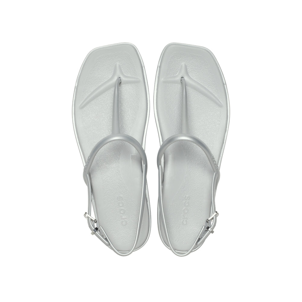 Dép Xỏ Ngón Nữ Crocs Miami Metallic Thong - Silver