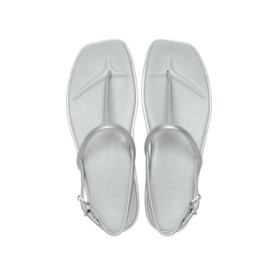 Dép Xỏ Ngón Nữ Crocs Miami Metallic Thong - Silver