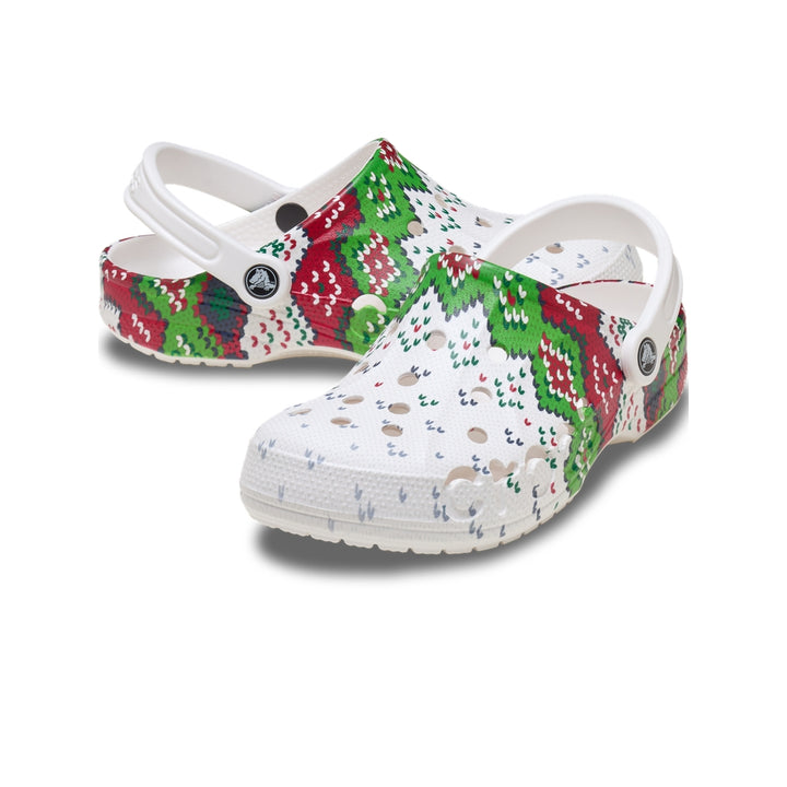 Giày Clog Unisex Crocs Baya Holiday Graphic - White