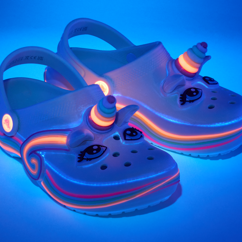 Giày Clog Trẻ Em Crocs Toddler Iam Unicorn Lights Classic - Chalk