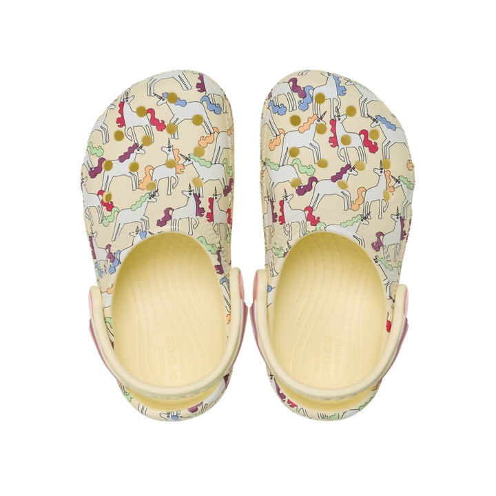 Giày Clog Trẻ Em Crocs Toddler Classic Unicorn Graphic - Yellow Light - Crocs™ Việt Nam