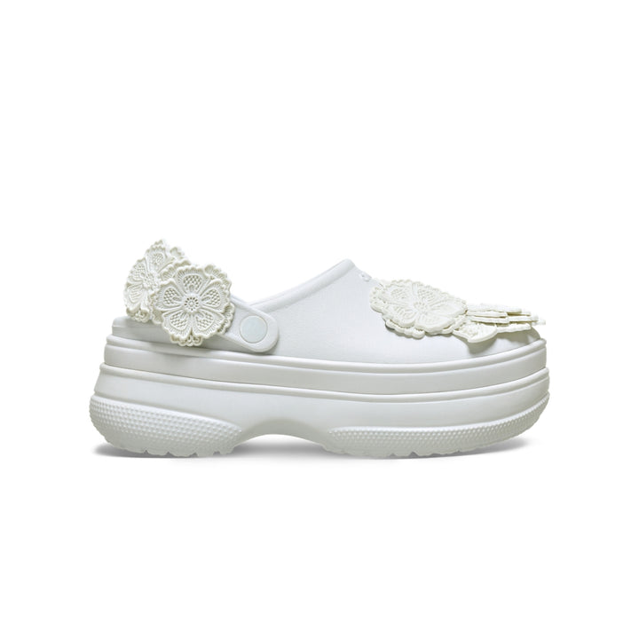 Giày Clog Nữ Crocs Classic Stacked Lace Floral - Moonlight - Crocs™ Việt Nam