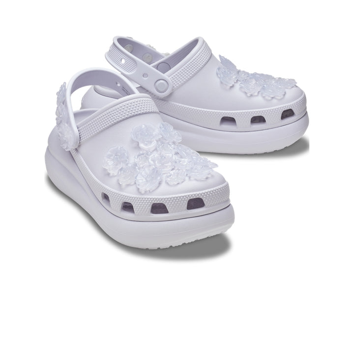Giày Clog Unisex Crocs Crush Translucent Floral - Frosted Grape