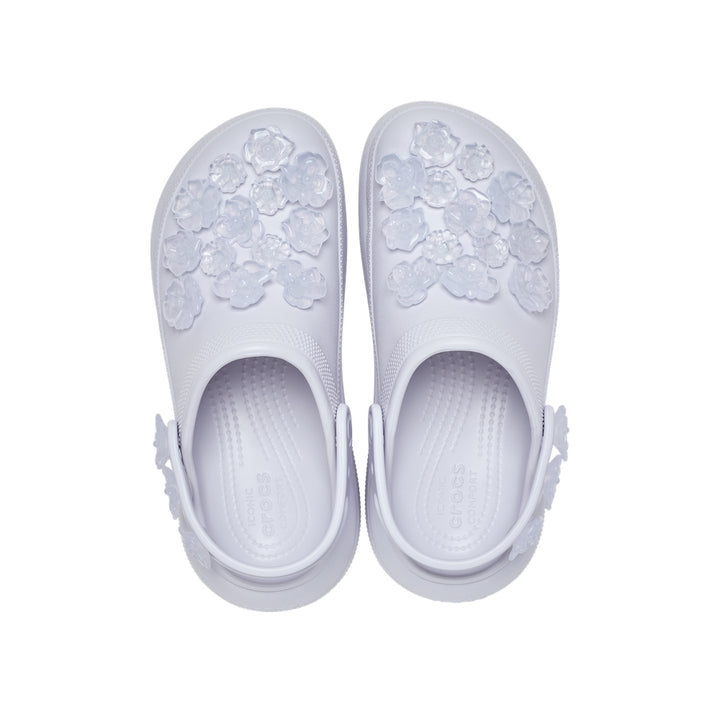 Giày Clog Unisex Crocs Crush Translucent Floral - Frosted Grape