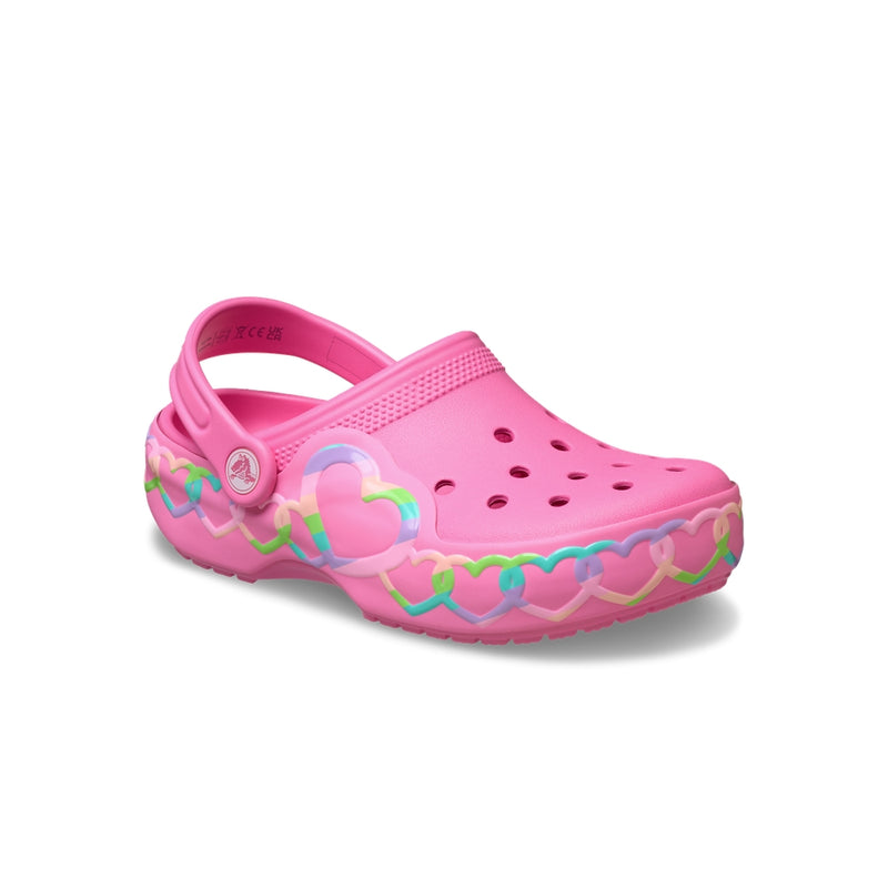 Giày Clog Trẻ Em Crocs Classic Heart Lights - Pink