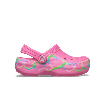 Giày Clog Trẻ Em Crocs Toddler Classic Heart Lights - Pink Lemonade