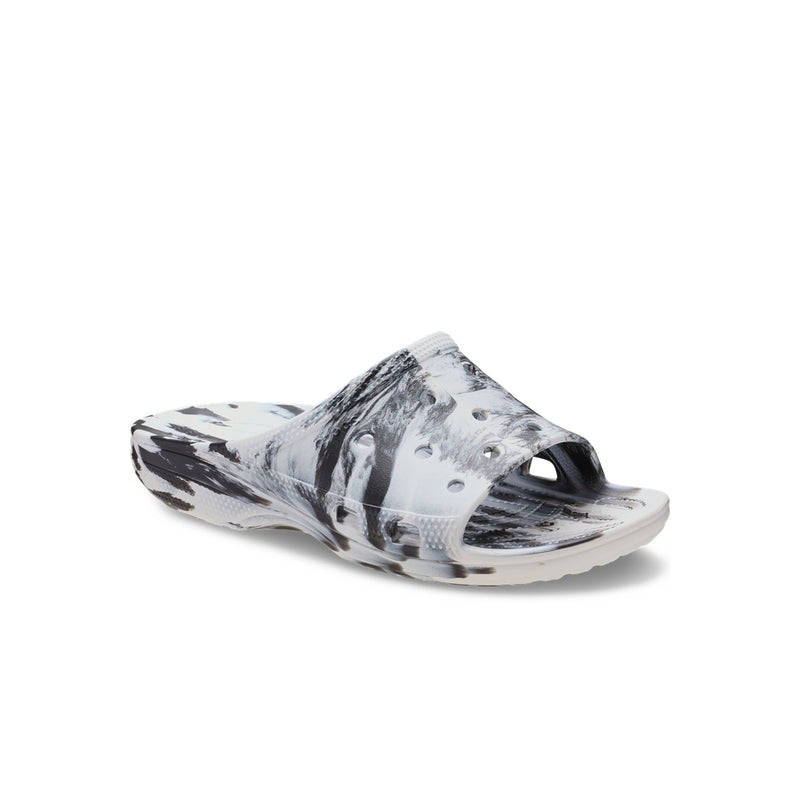 Dép Quai Ngang Nam Crocs Saturday Marbled - Black/White