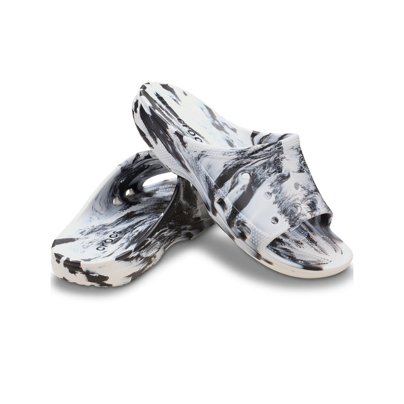 Dép Quai Ngang Nam Crocs Saturday Marbled - Black/White