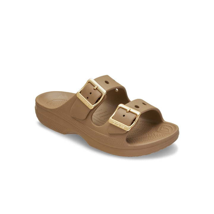 Giày Xăng Đan Nữ Crocs Saturday Metallic Buckle - Sepia