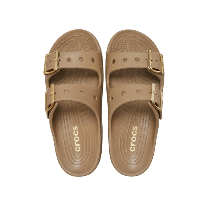 Giày Xăng Đan Nữ Crocs Saturday Metallic Buckle - Sepia