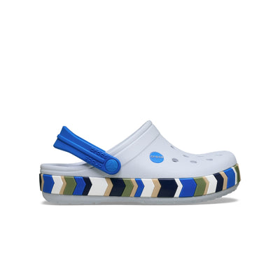 Giày Clog Trẻ Em Crocs Crocband Chevron Band - Steel/Blue Blaze - Crocs™ Việt Nam