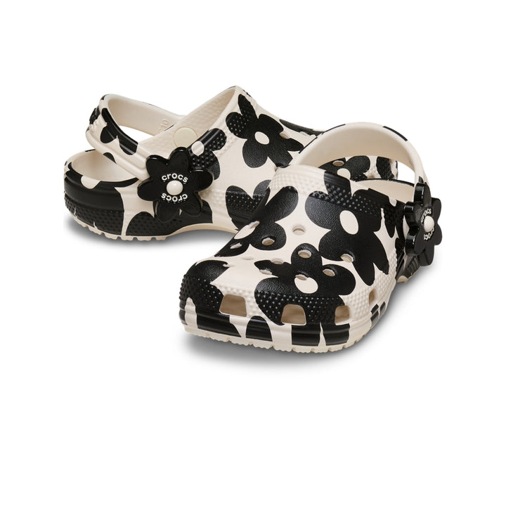 Giày Clog Trẻ Em Crocs Toddler Classic Pop Petals - Summit White/Black - Crocs™ Việt Nam