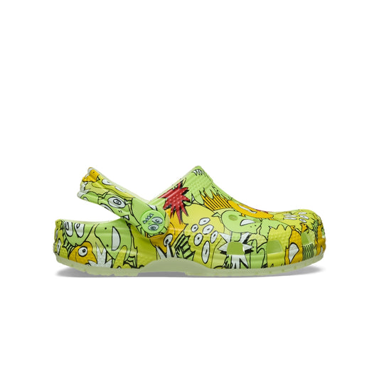 Giày Clog Trẻ Em Crocs Toddler Classic Glow Monster Camo - Glow-Light