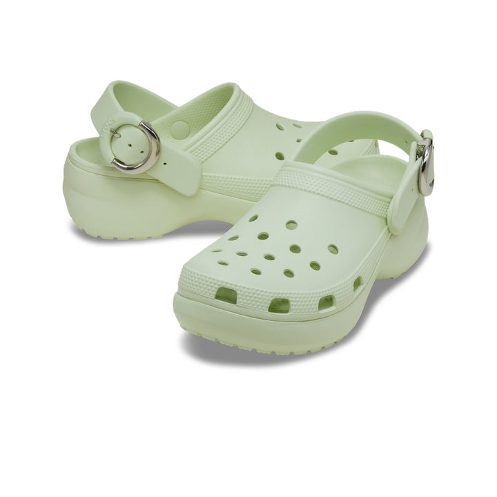 Giày Clog Nữ Crocs Platform Dipped Metallic Buckle - Apple Ice